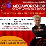 Megaworkshop de actuación en 4 pasos - Tercera edición