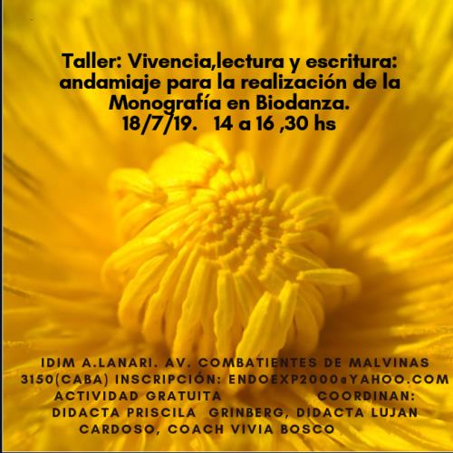 Vivencia, lectura y escritura: andamiaje para la realización de la Monografía en Biodanza
