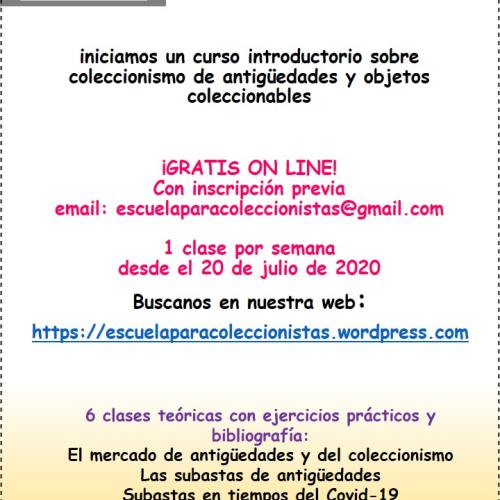 Curso introductorio sobre coleccionismo de antigüedades y objetos coleccionables- on line