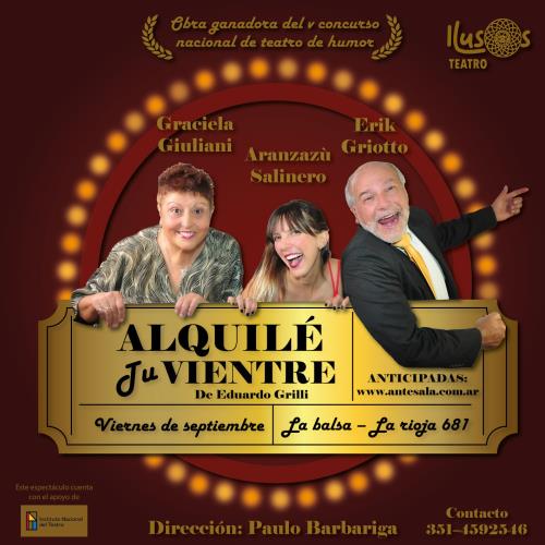 "ALQUILÉ TU VIENTRE" EN LA BALSA TEATRO