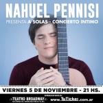 Nahuel Pennisi presenta "A solas - concierto a solas"