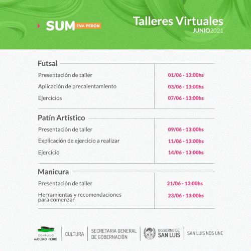 TALLERES VIRTUALES DEL SUM EVA PERÓN
