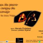 Cabeza de perro con orejas de conejo