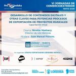 Charla en vivo: "Desarrollo de contenidos digitales y otras claves para potenciar procesos de exportación de proyectos musicales"