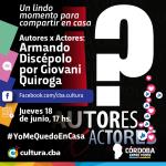 Un lindo momento para compartir en casa - Autores x Actores: Armando Discépolo por Giovani Quiroga