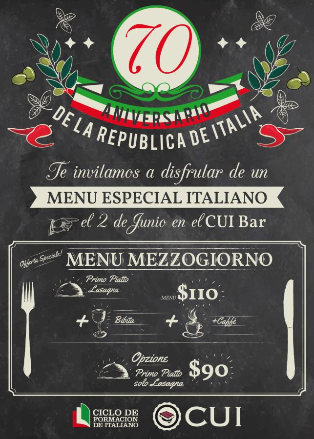  celebramos el 70 aniversario de la República de Italia en el Bar del CUI